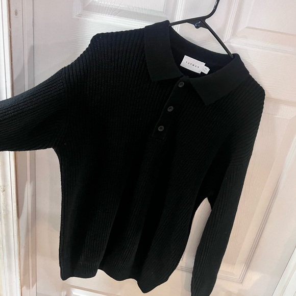 TOPMAN ASOS Ribbed Knit Button Down XS - Picture 2 of 5